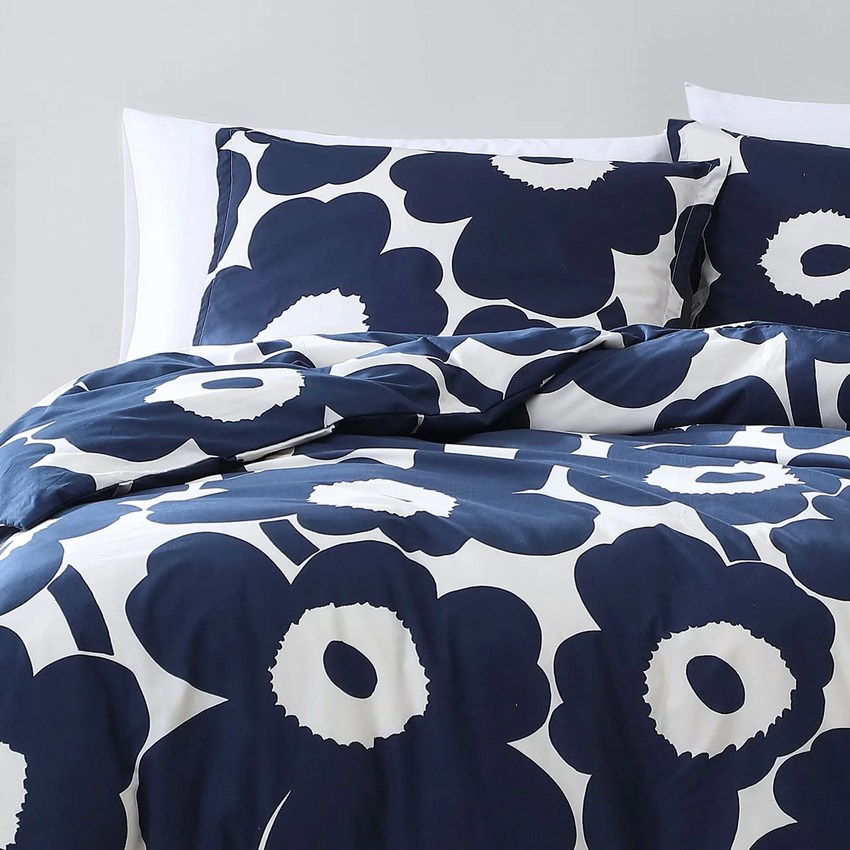 Marimekko Unikko Indigo Full / Queen Duvet Cover Set - Image 5