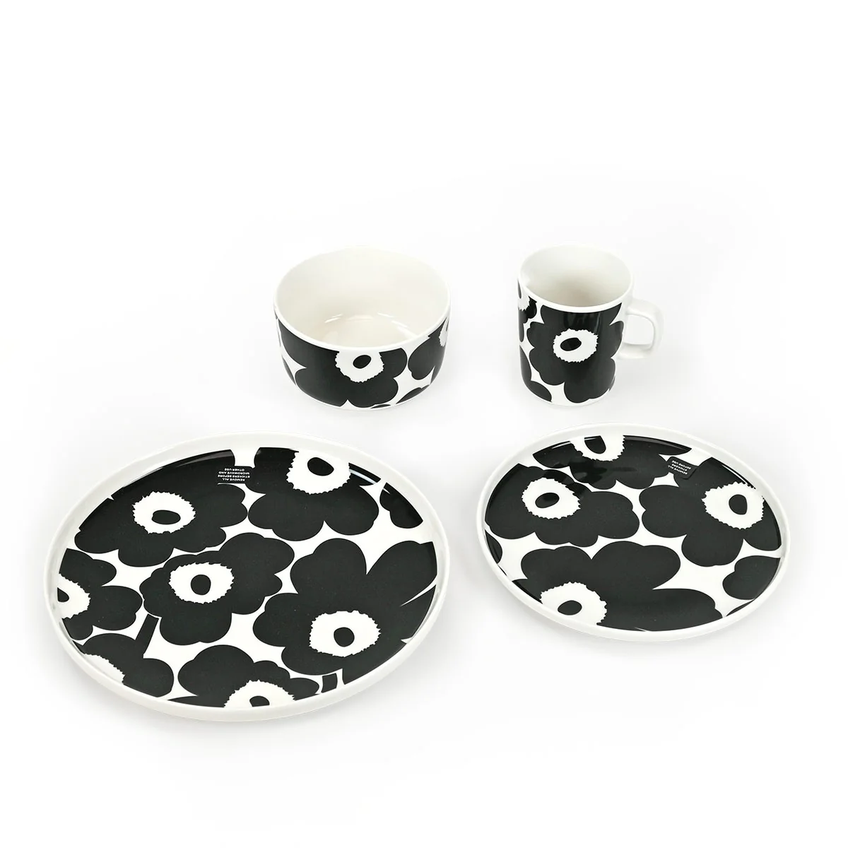 Marimekko Unikko Black / White 16pc Dinnerware Set - Image 2