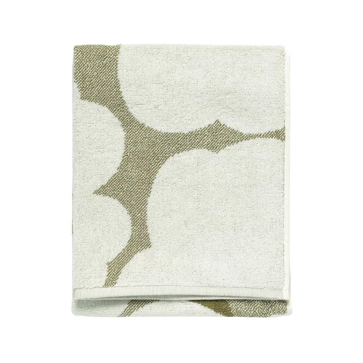 Marimekko Unikko Olive Green / Cream Hand Towel - Image 2