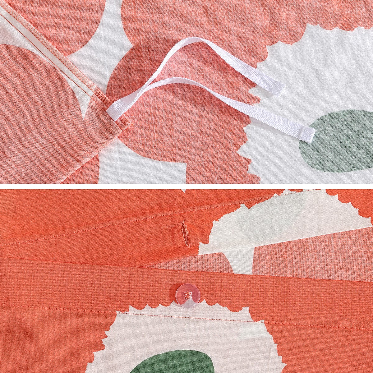 Marimekko Unikko Orange / Green Duvet Set - Full / Queen - Image 7