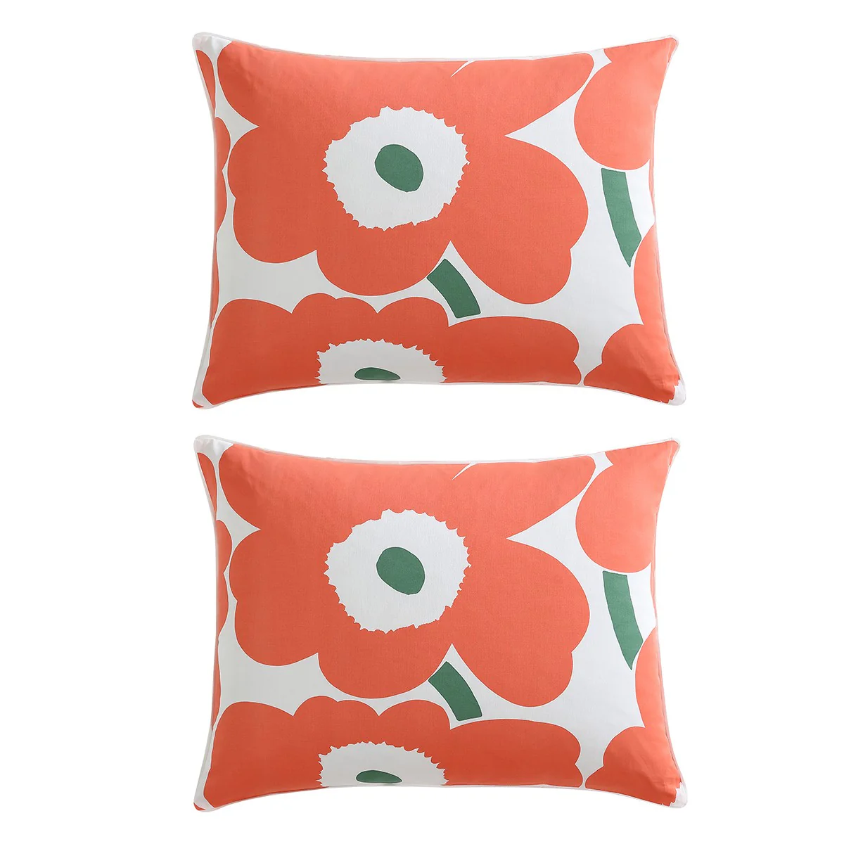Marimekko Unikko Orange / Green Duvet Set - Full / Queen - Image 8