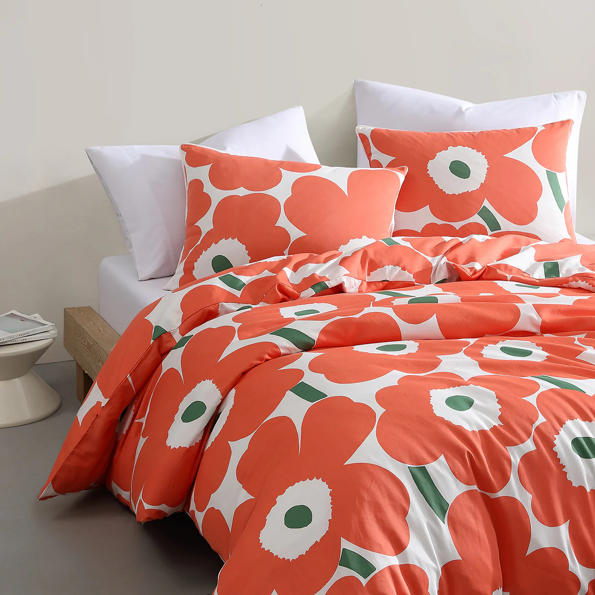 Marimekko Unikko Orange / Green Duvet Set - King - Image 2