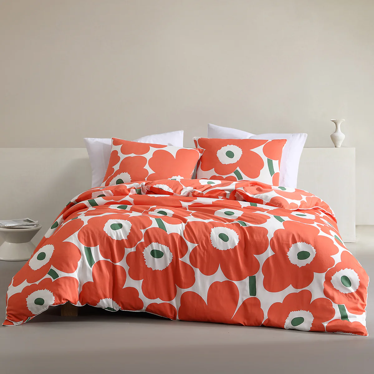 Marimekko Unikko Orange / Green Duvet Set - King - Image 3