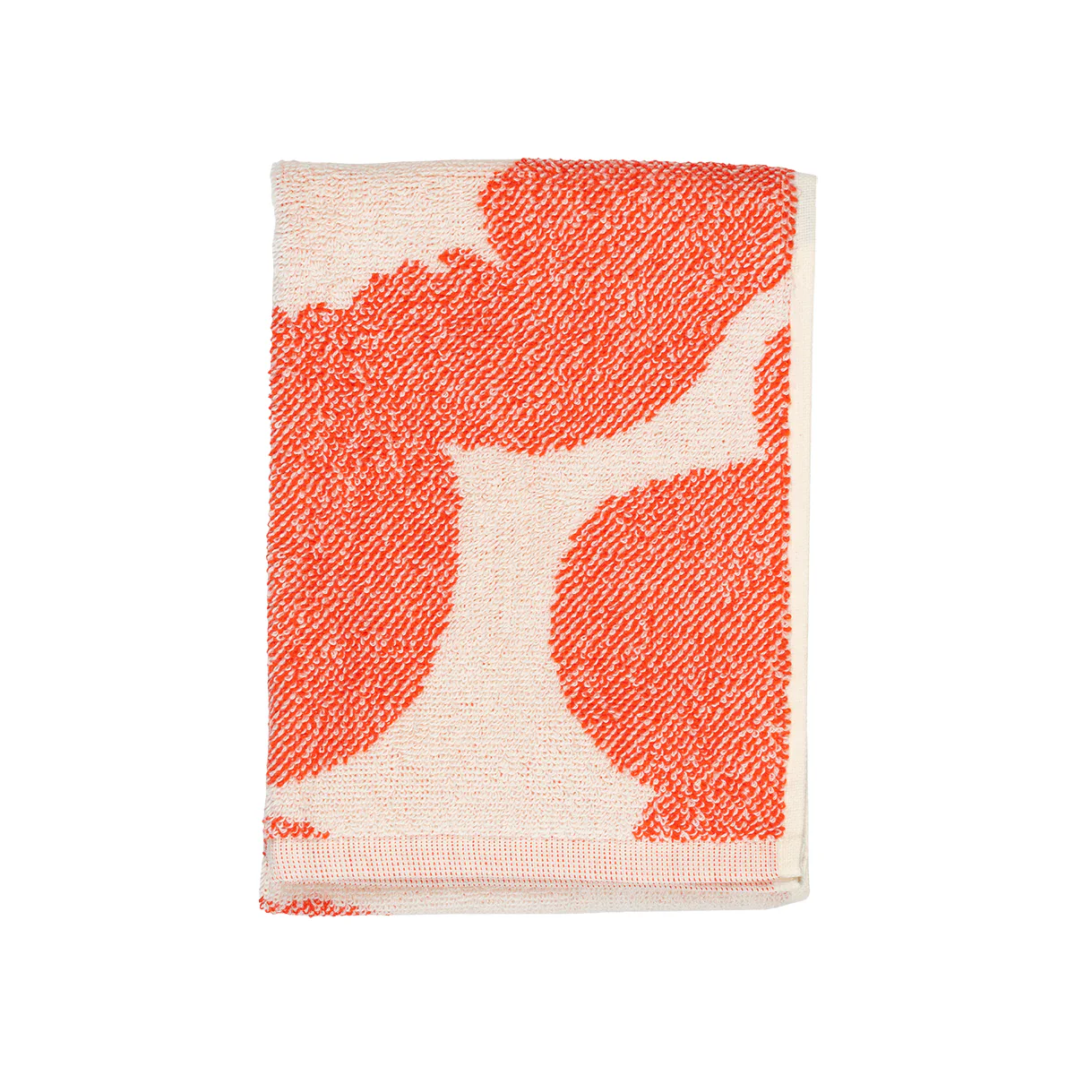 Marimekko Unikko Orange-Red / Off White Guest Towel - Image 4