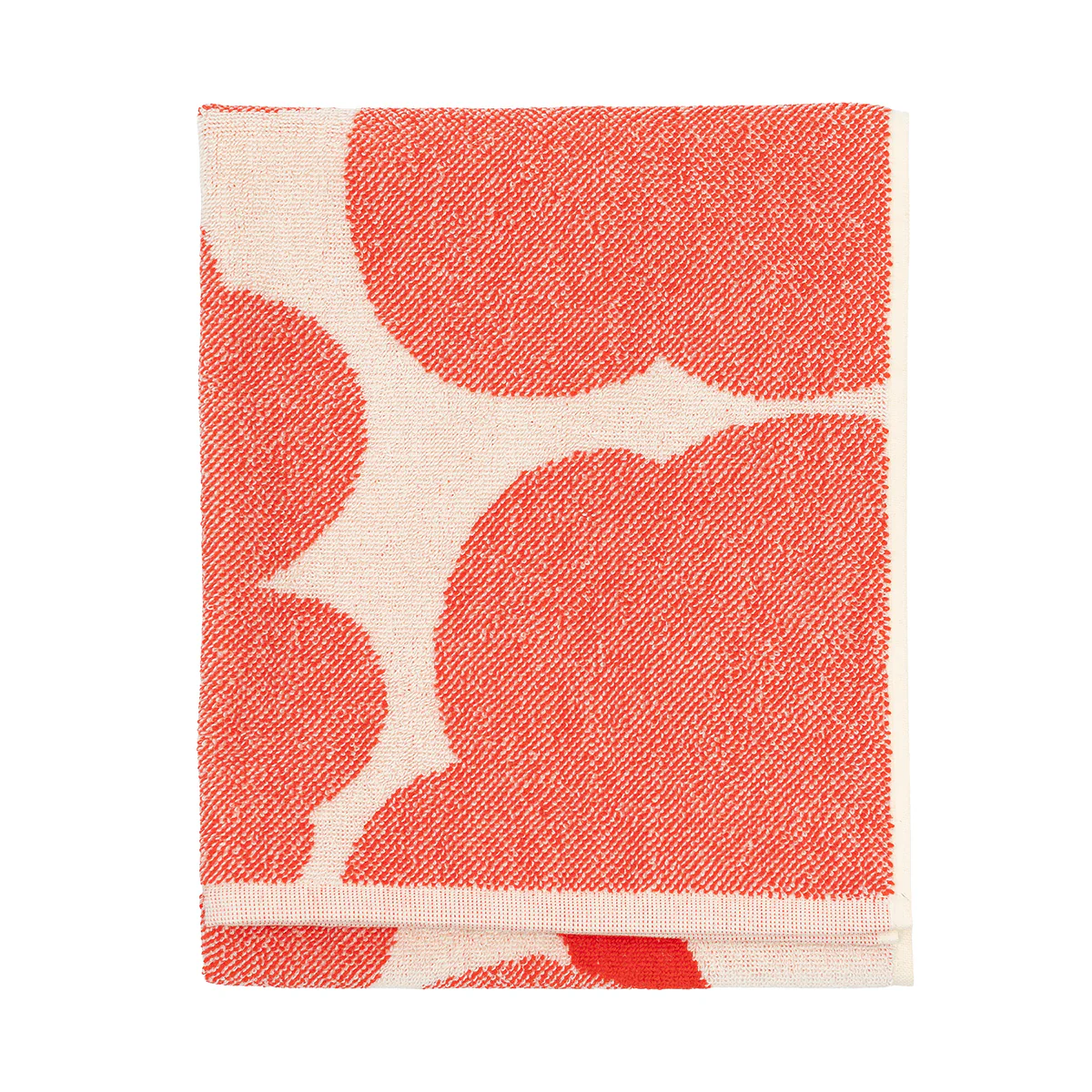 Marimekko Unikko Orange-Red / Off White Hand Towel - Image 4