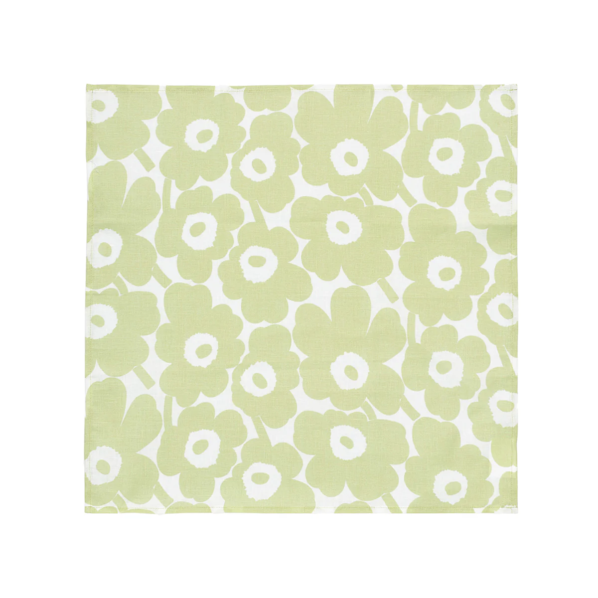 Marimekko Mini Unikko Pear Green / White Linen Napkin