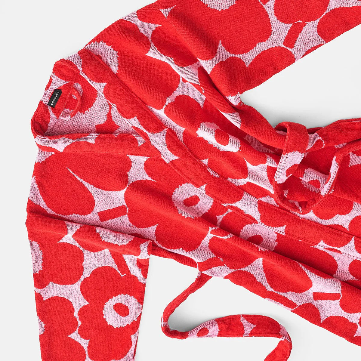 Marimekko Unikko Pink / Red Bathrobe - Image 4