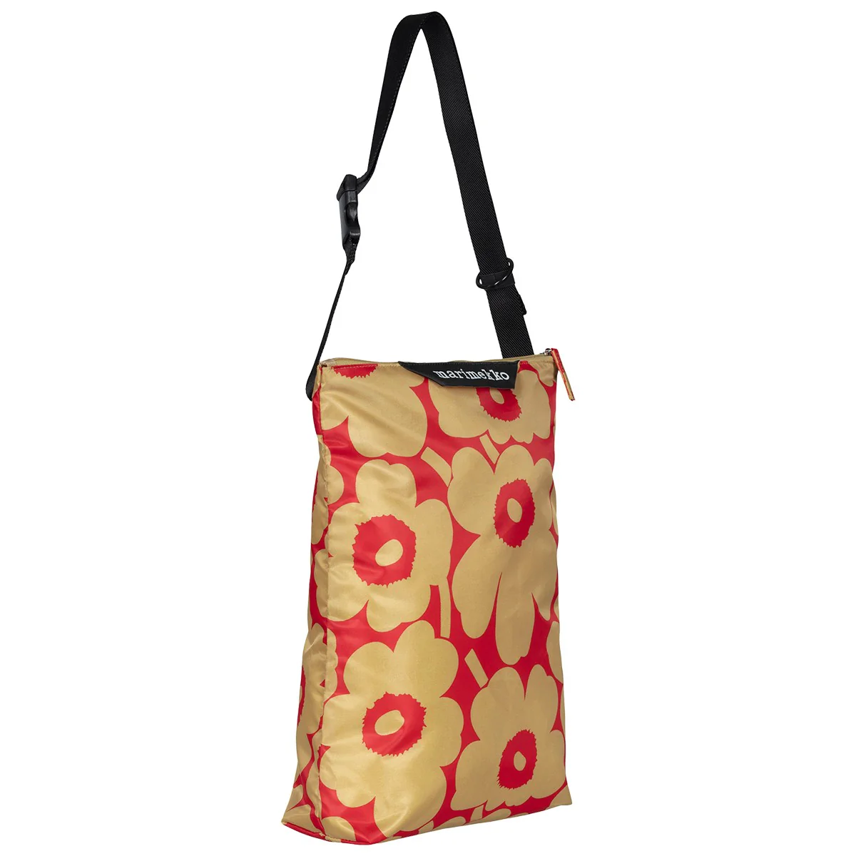 Marimekko Unikko Red / Light Brown Medium Neat Crossbody Shoulder Bag - Image 4