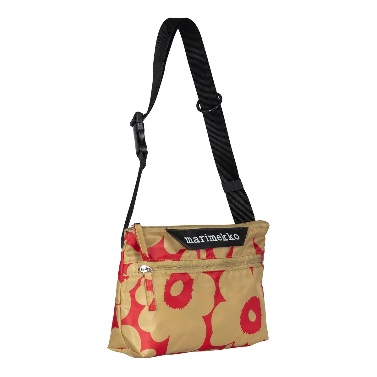 Marimekko Unikko Red / Light Brown Small Neat Crossbody Shoulder Bag - Image 4