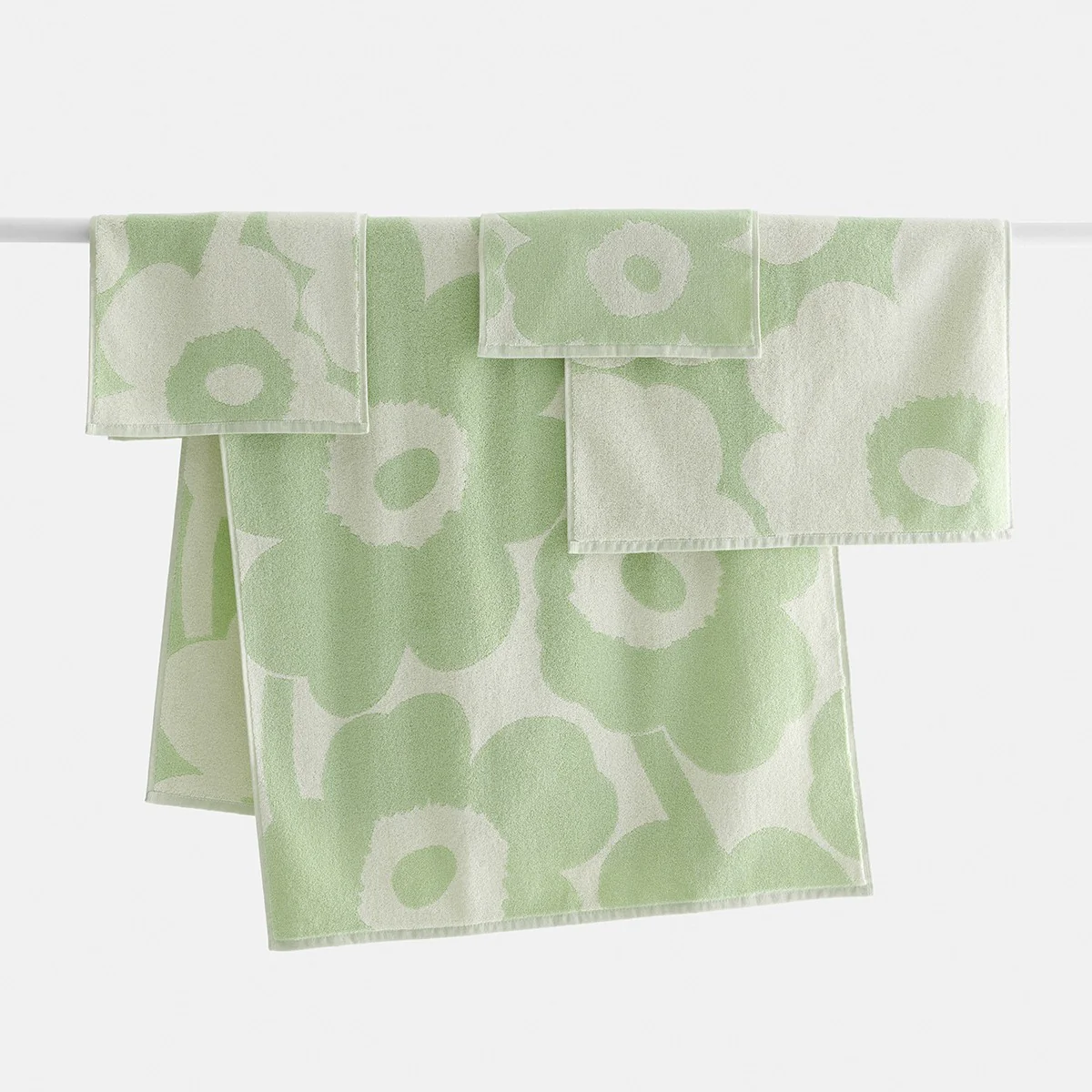 Marimekko Unikko Sage Green / Off White Washcloth - Image 2