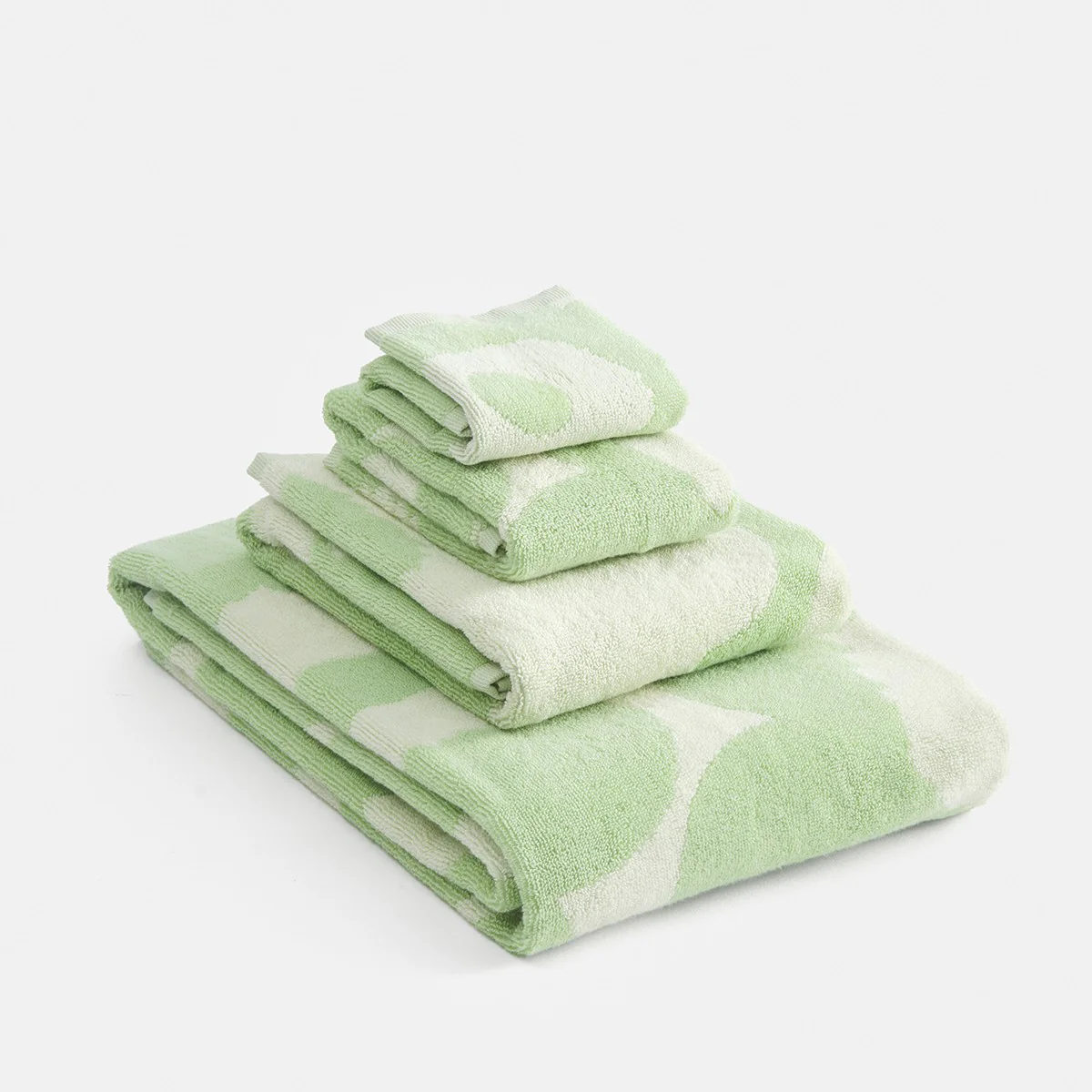 Marimekko Unikko Sage Green / Off White Washcloth - Image 3