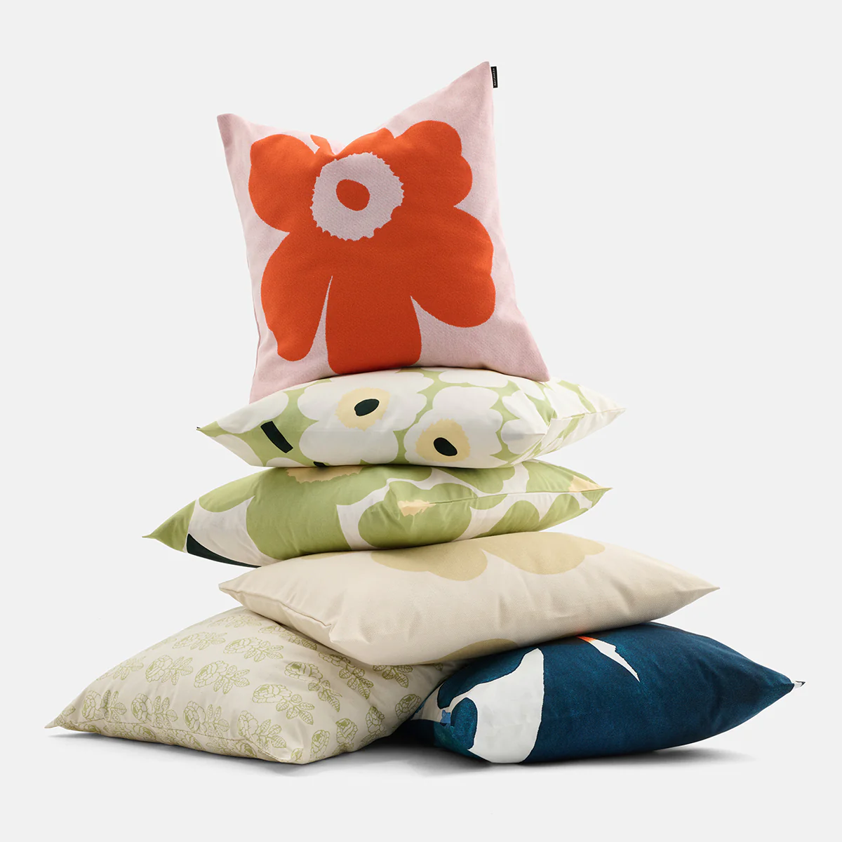 Marimekko Unikko Pink / Red Throw Pillow - Image 2