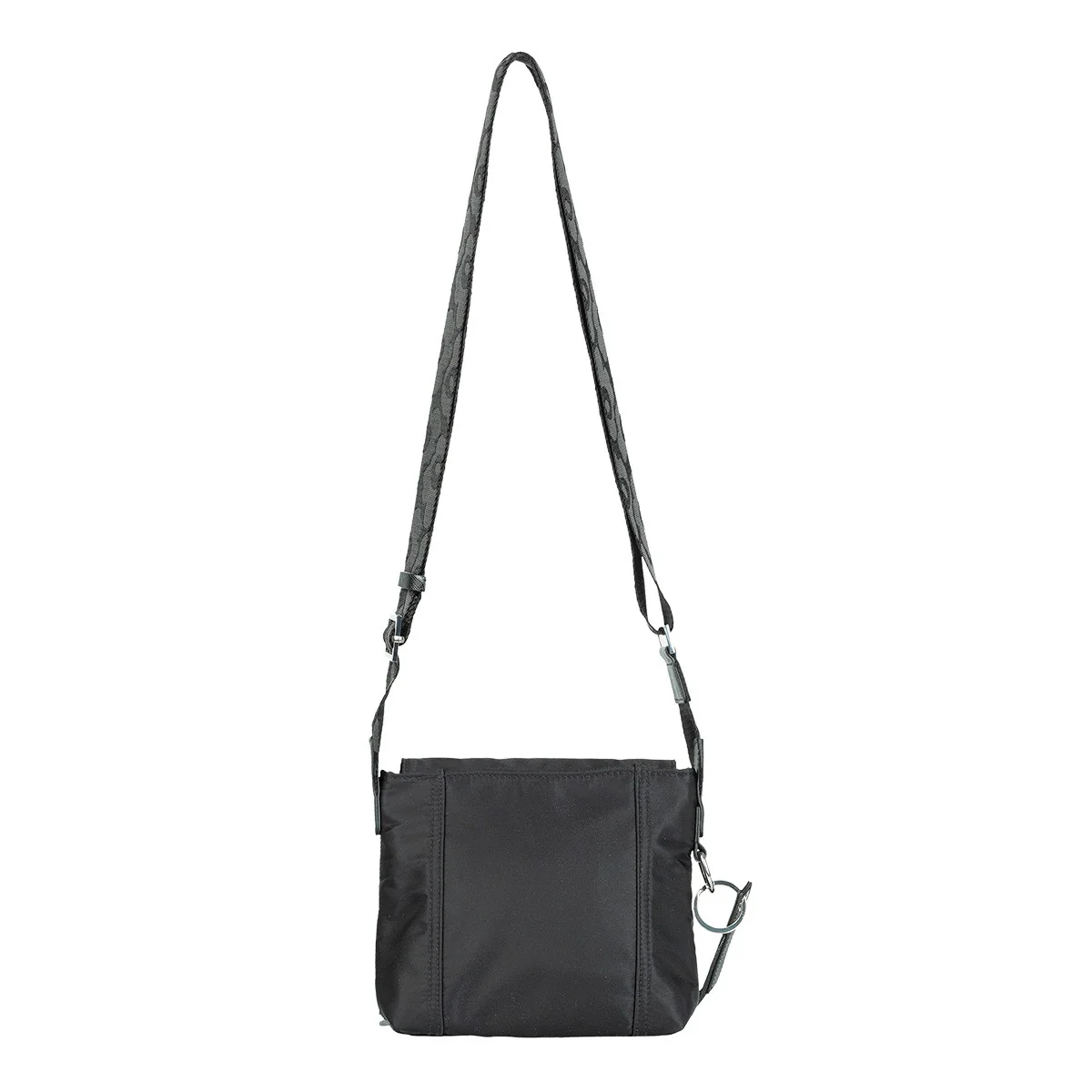 Marimekko Solid Black Mini Messenger Bag w/ Unikko Strap - Image 4