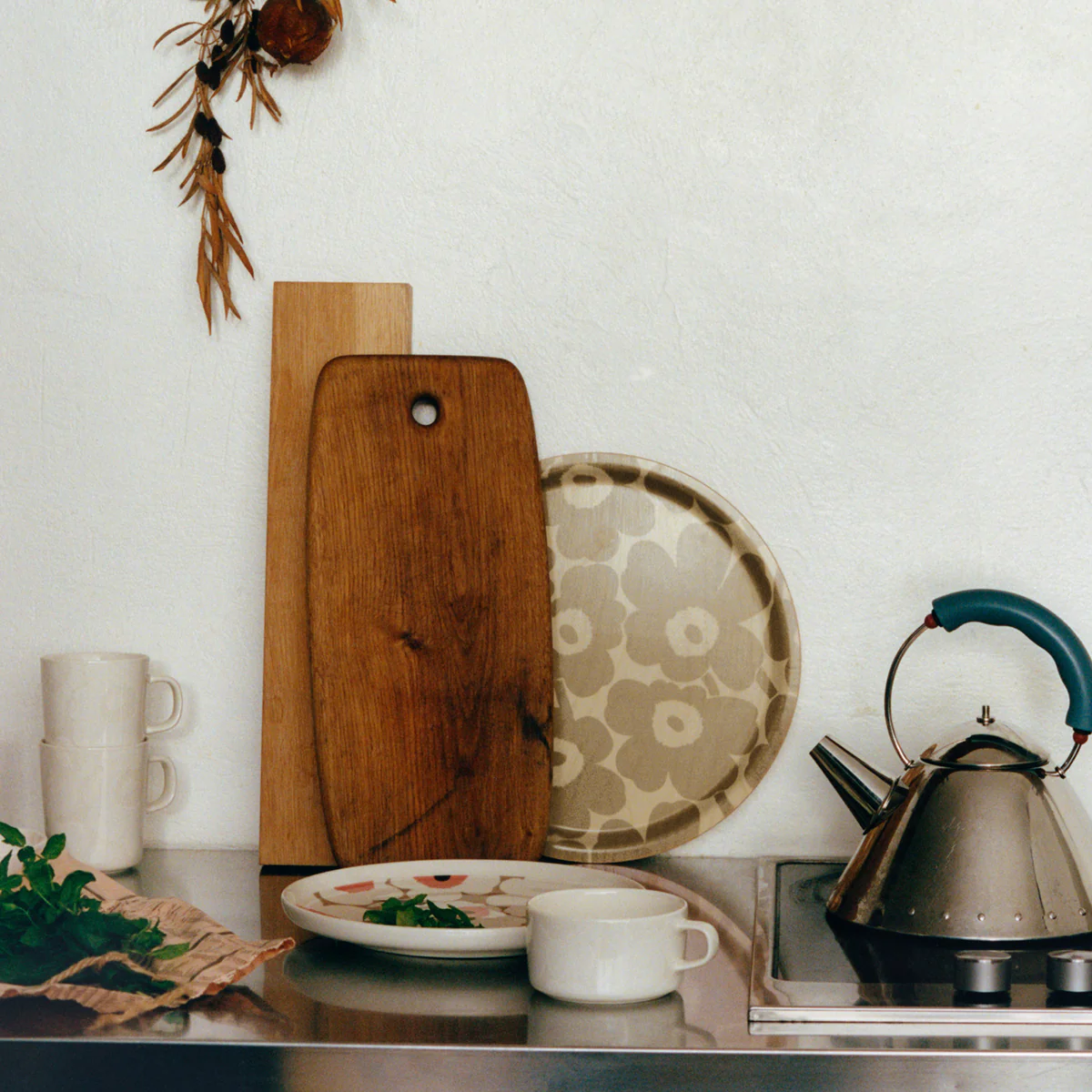 Marimekko Unikko Natural / Beige Round Tray - Image 3