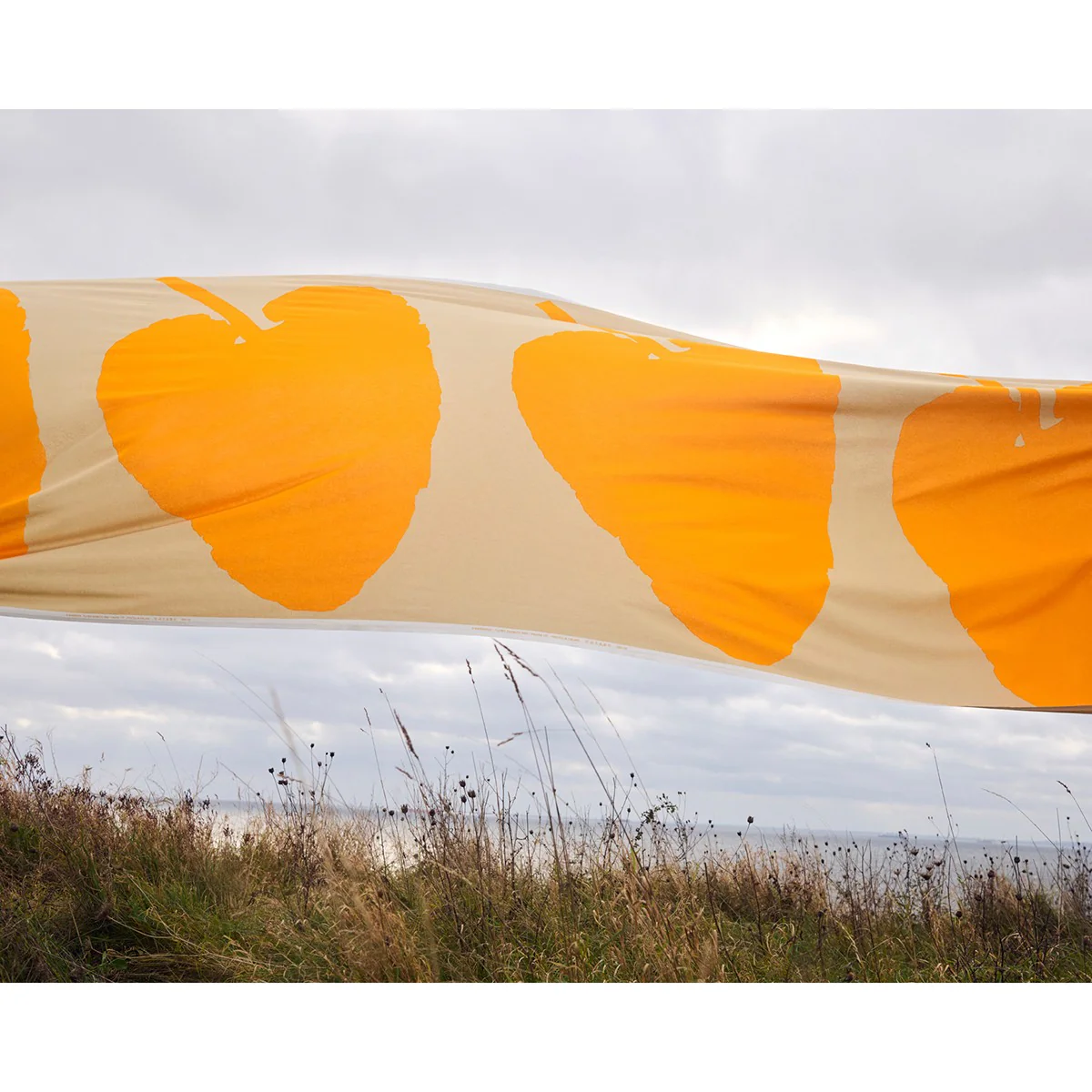 Marimekko Valkea Yo Orange / Light Brown Medium Weight Cotton Fabric Repeat - Image 3