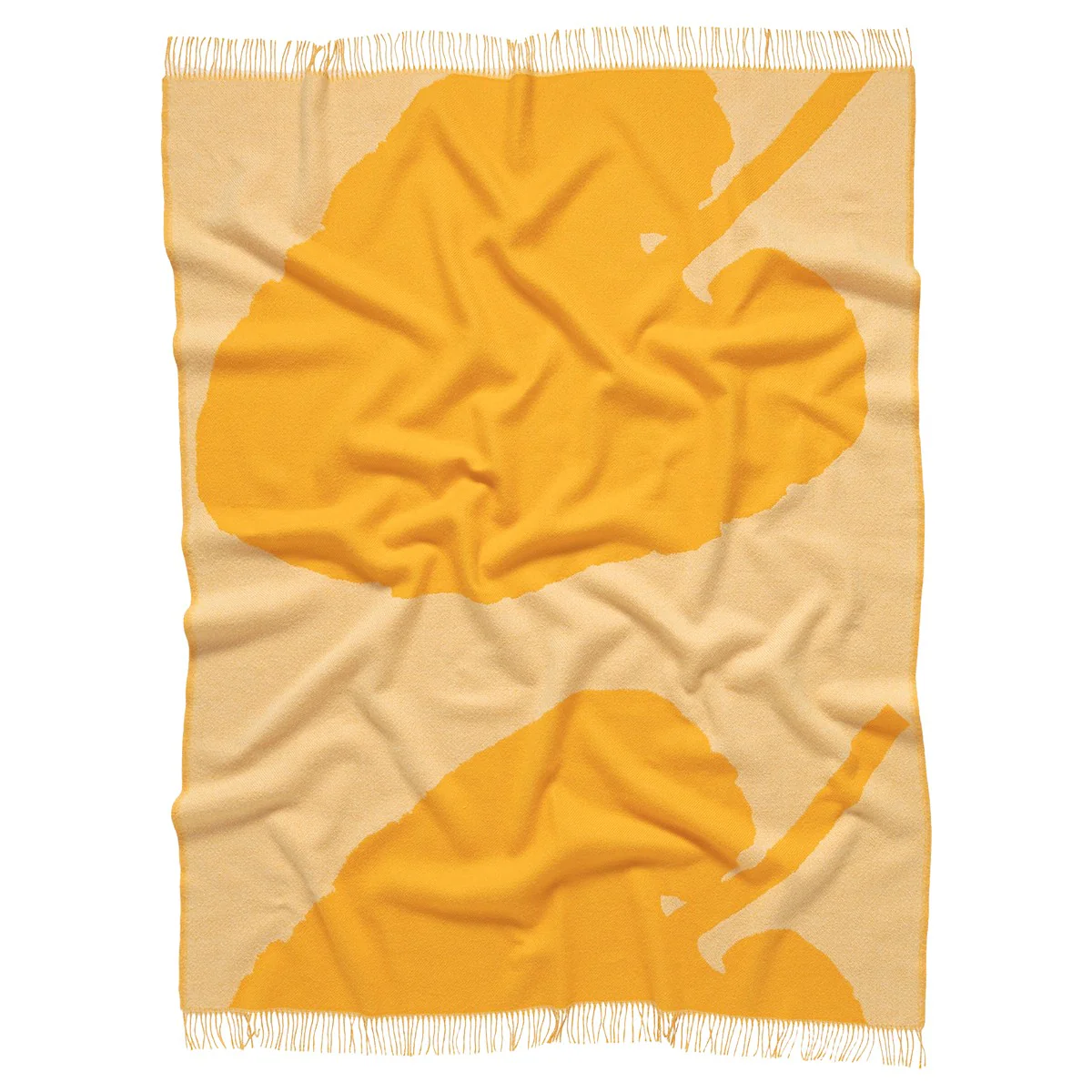 Marimekko Valkea Yo Orange Wool Throw Blanket - Image 3