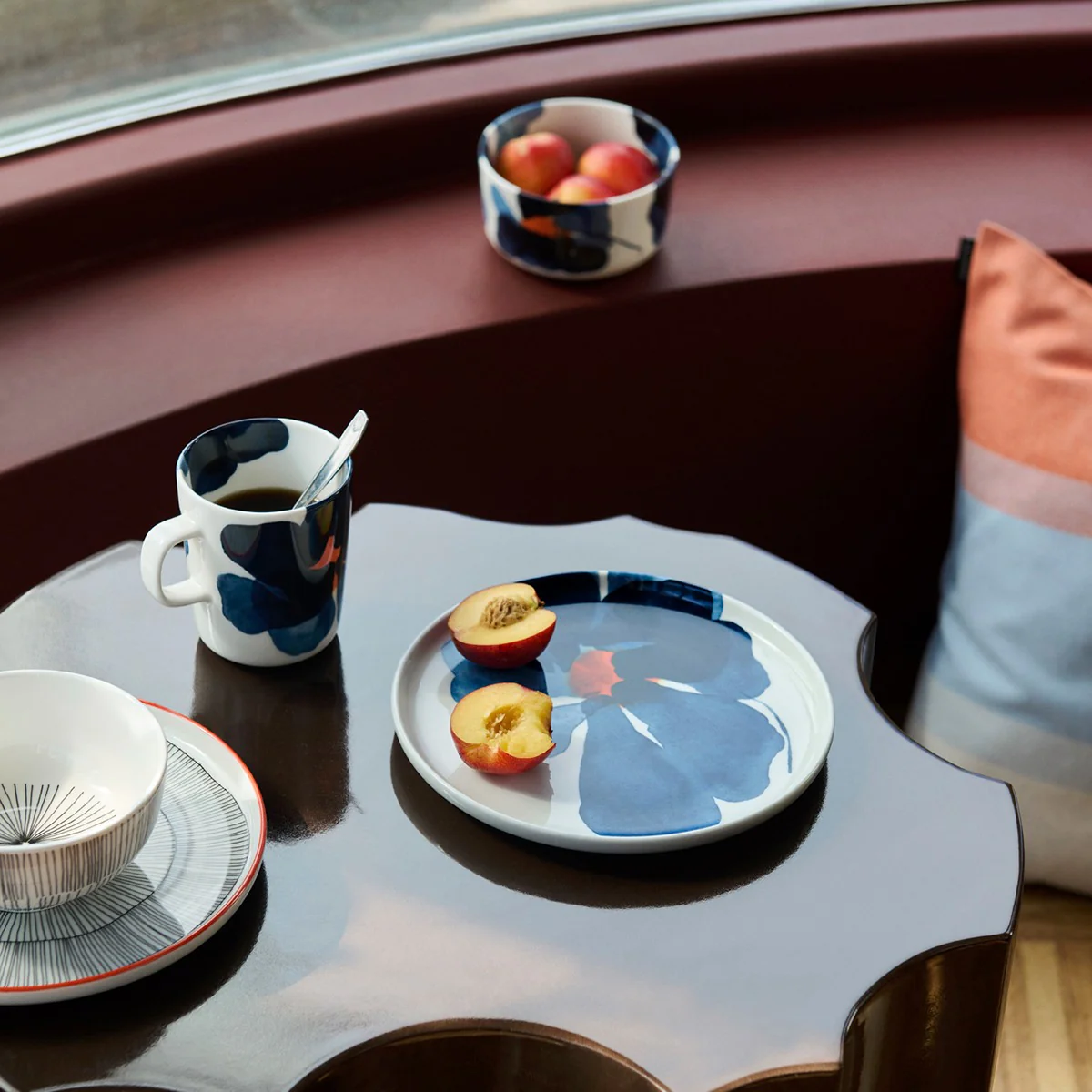 Marimekko Valssi Blue / Orange / White Mug - Image 2