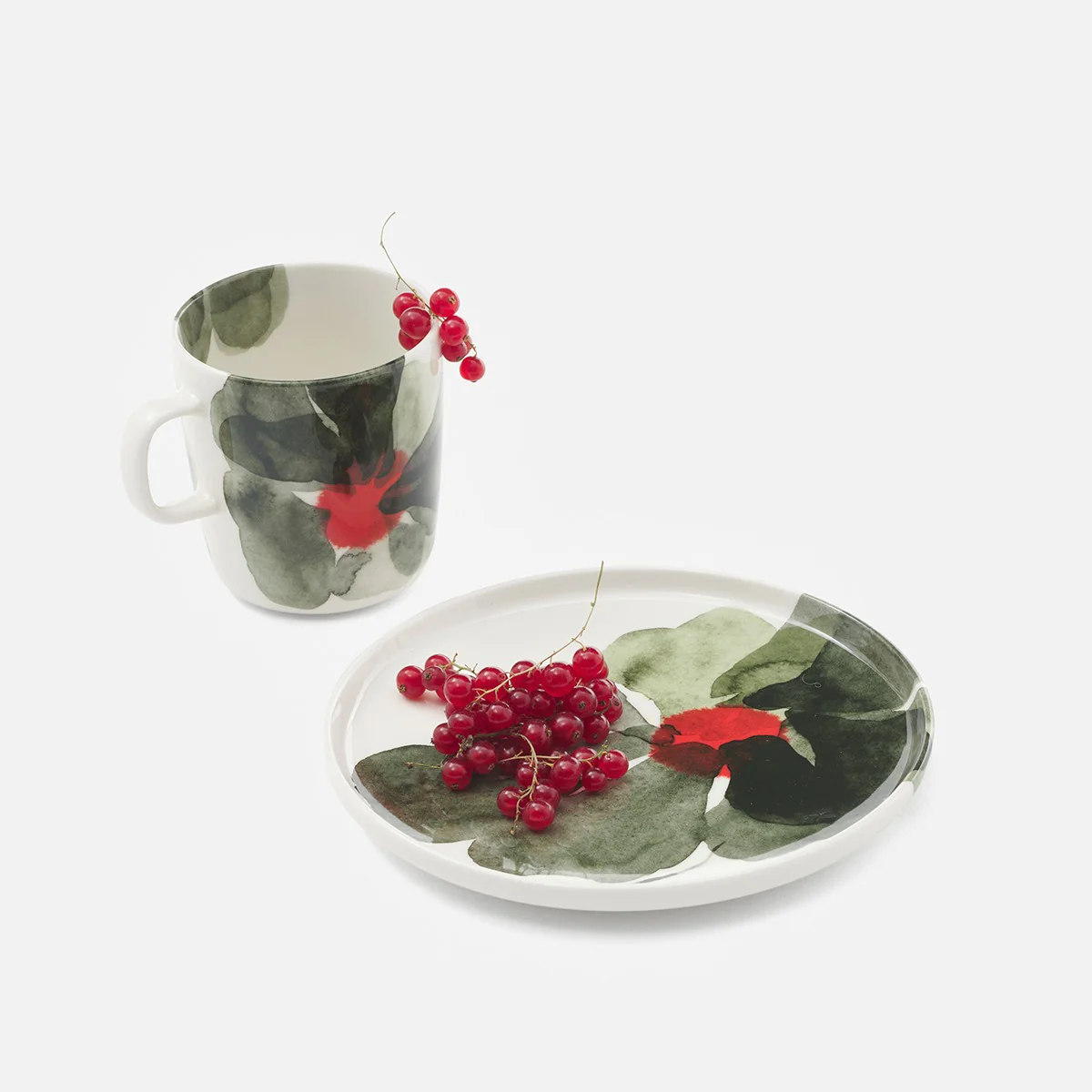 Marimekko Valssi Forest Green / Red Salad Plate - Image 2