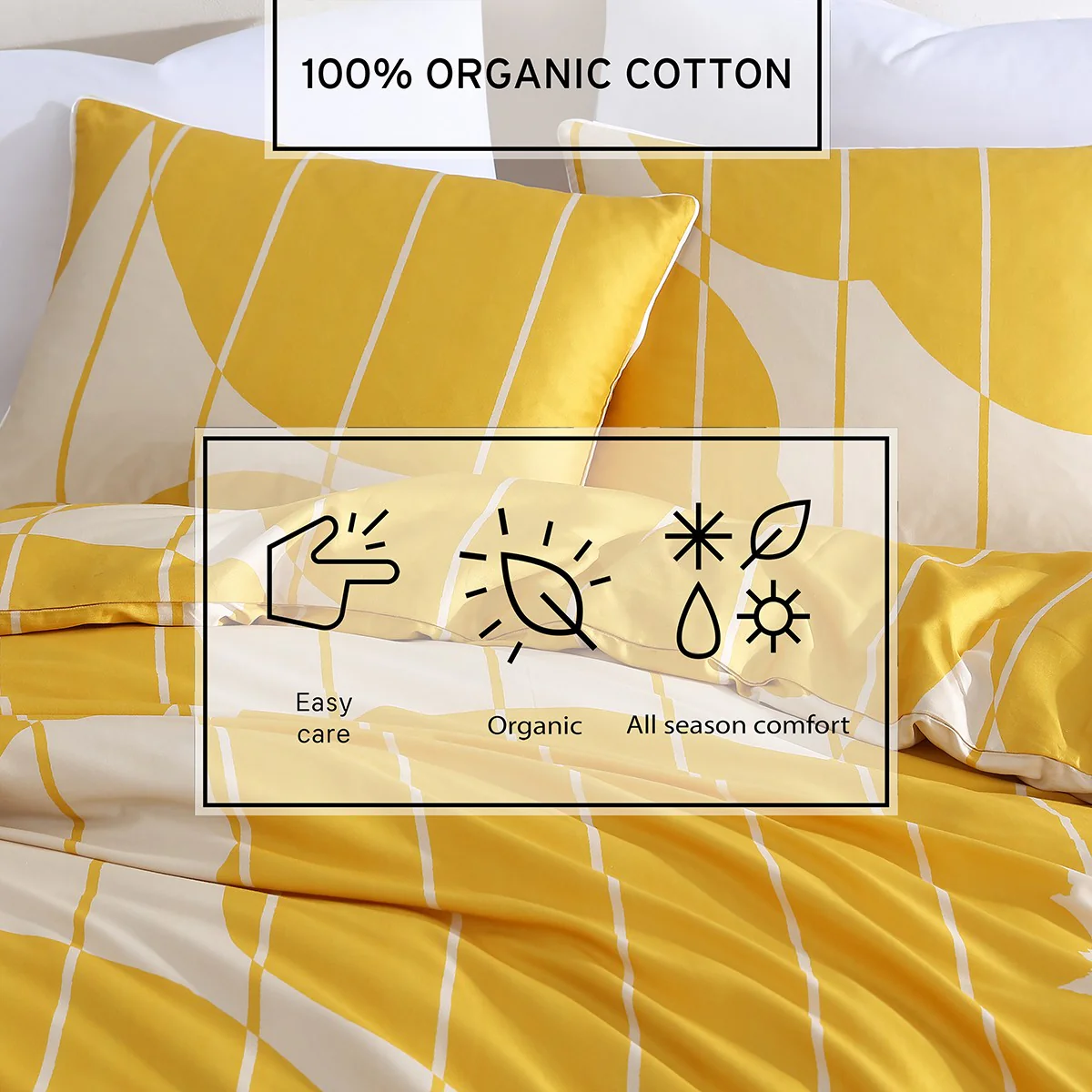 Marimekko Vesi Unikko Yellow / Beige Duvet Cover Set - Full / Queen - Image 8