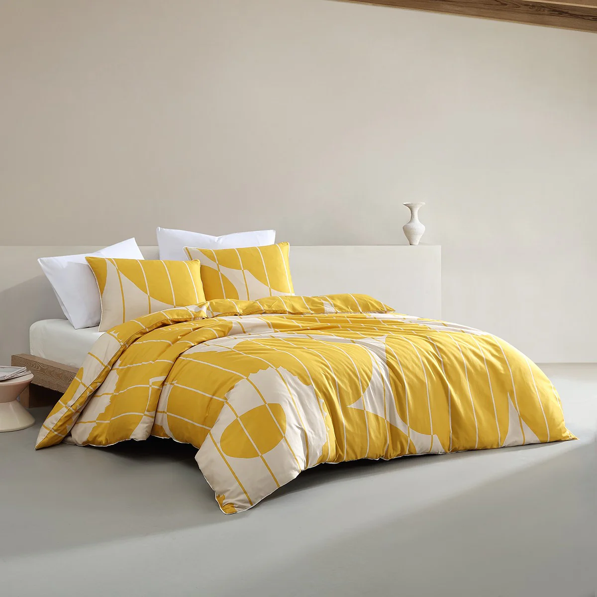 Marimekko Vesi Unikko Yellow / Beige Duvet Cover Set - King - Image 4
