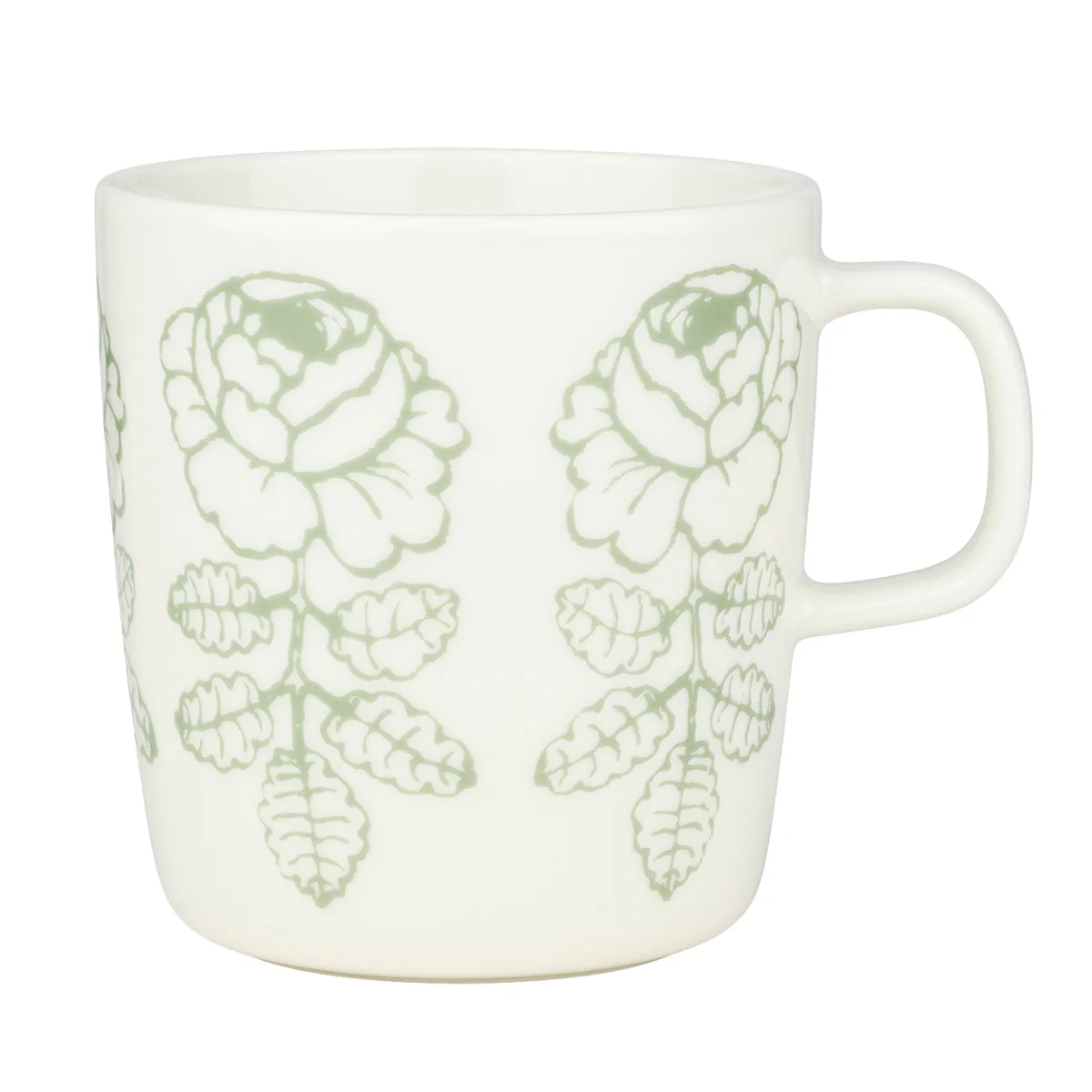 Marimekko Vihkiruusu Sage / White Large Mug