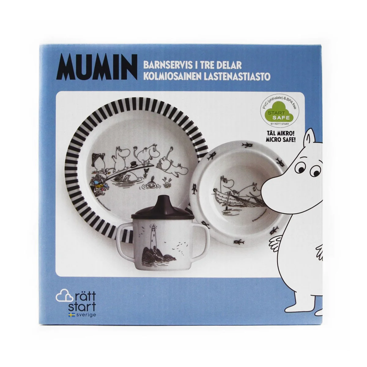 Moomin White / Black Children's Tableware Boxed Gift Set - Image 3