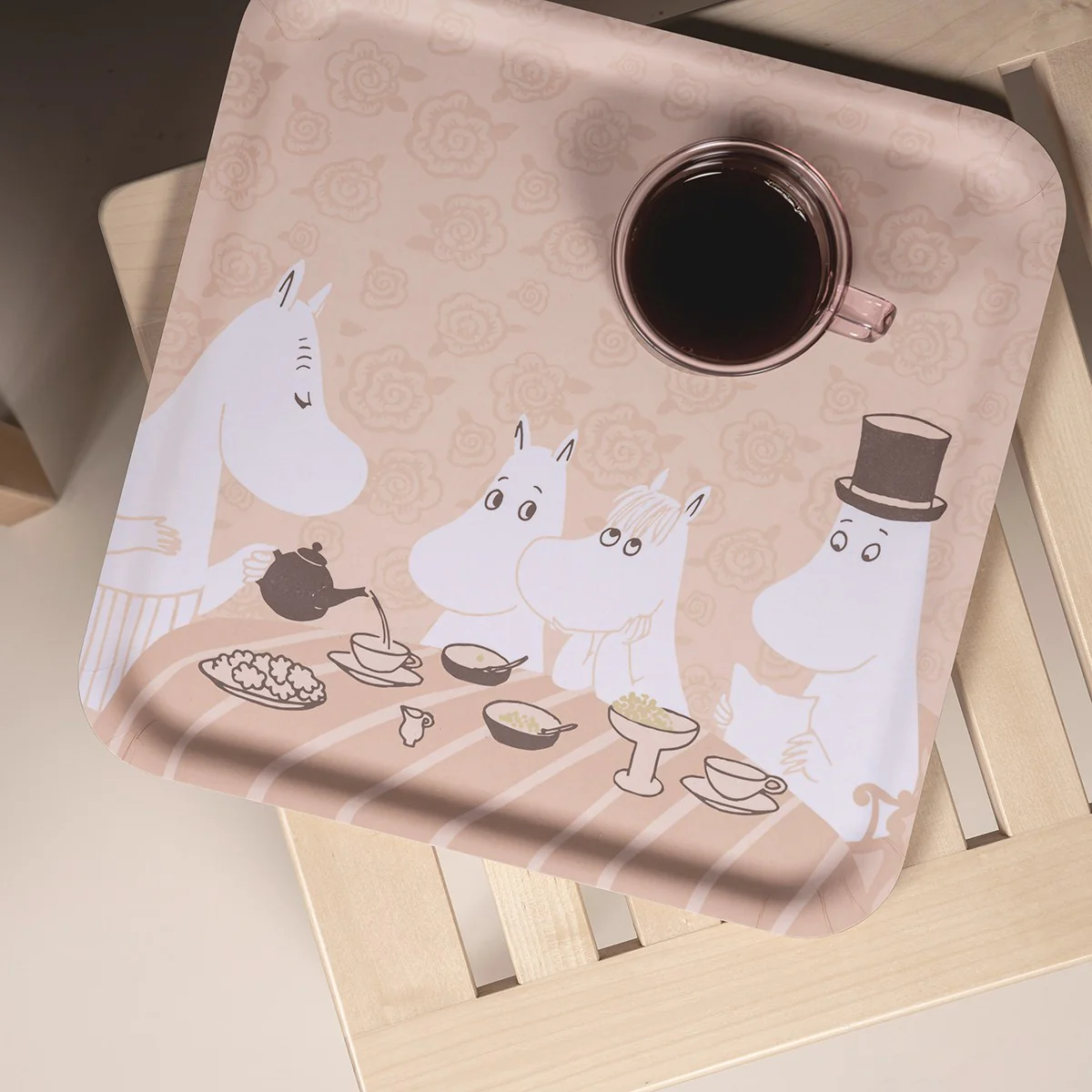 Muurla Moomin Coffee Time Peach Tray - Image 2
