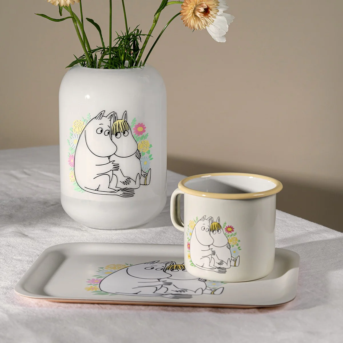 Muurla Moomin Flowers Light Yellow / Multi Tray - Image 3