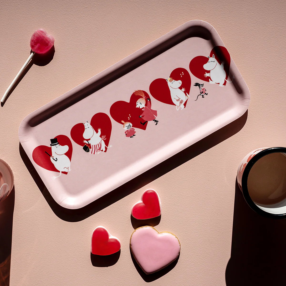 Muurla Moomin Heart Pink / Red Tray - Image 2