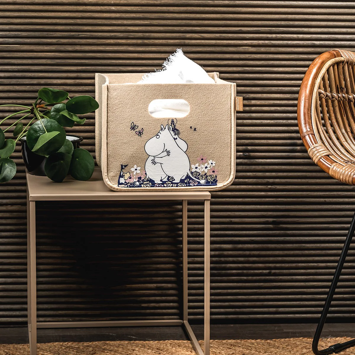 Muurla Moomin Hug Tan / Dark Blue Storage Basket - Image 3