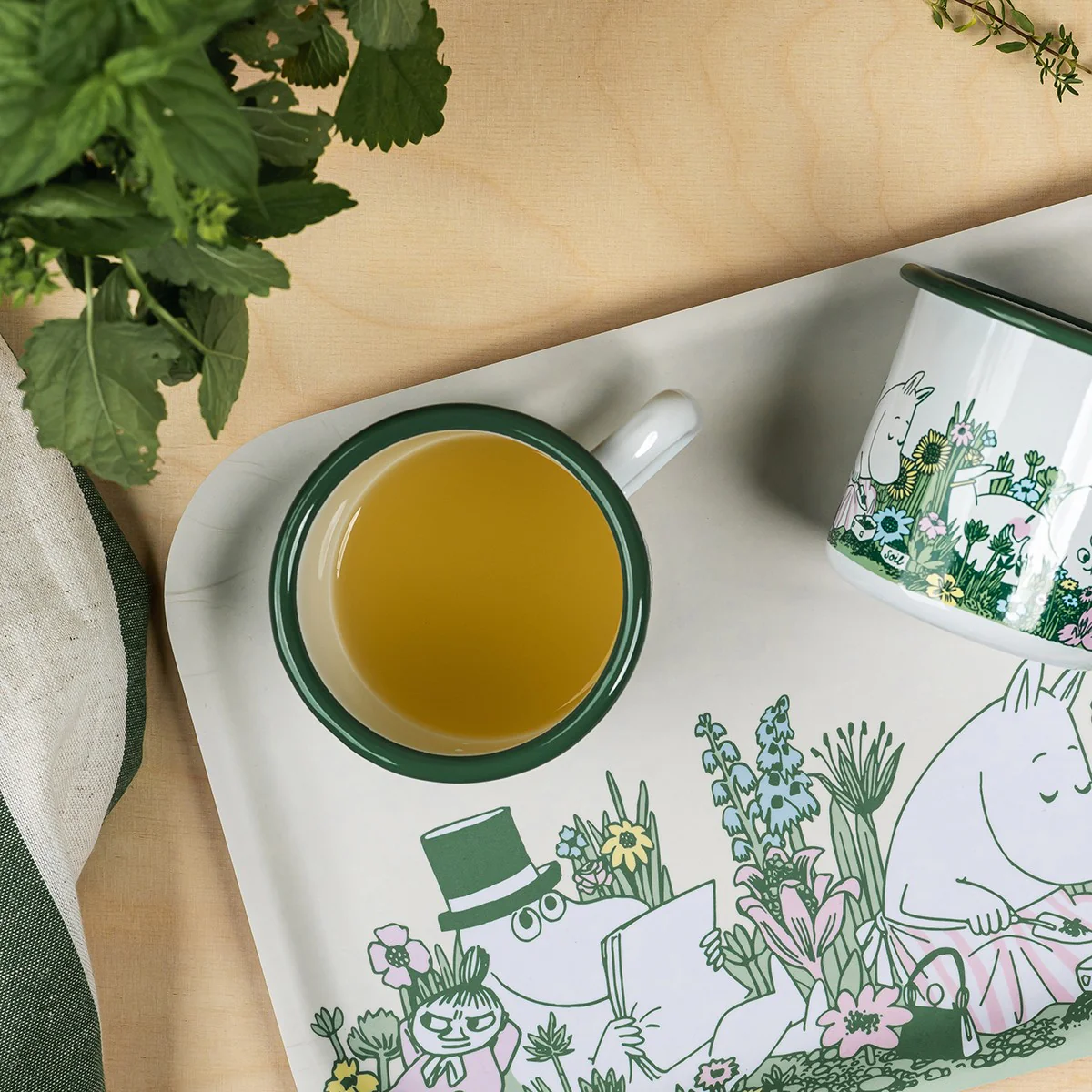 Muurla Moomin In the Garden Light Yellow / Green Tray - Image 4