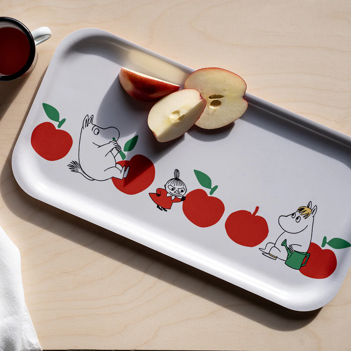 Muurla Moomin Joyful Apples White / Red Large Tray - Image 2