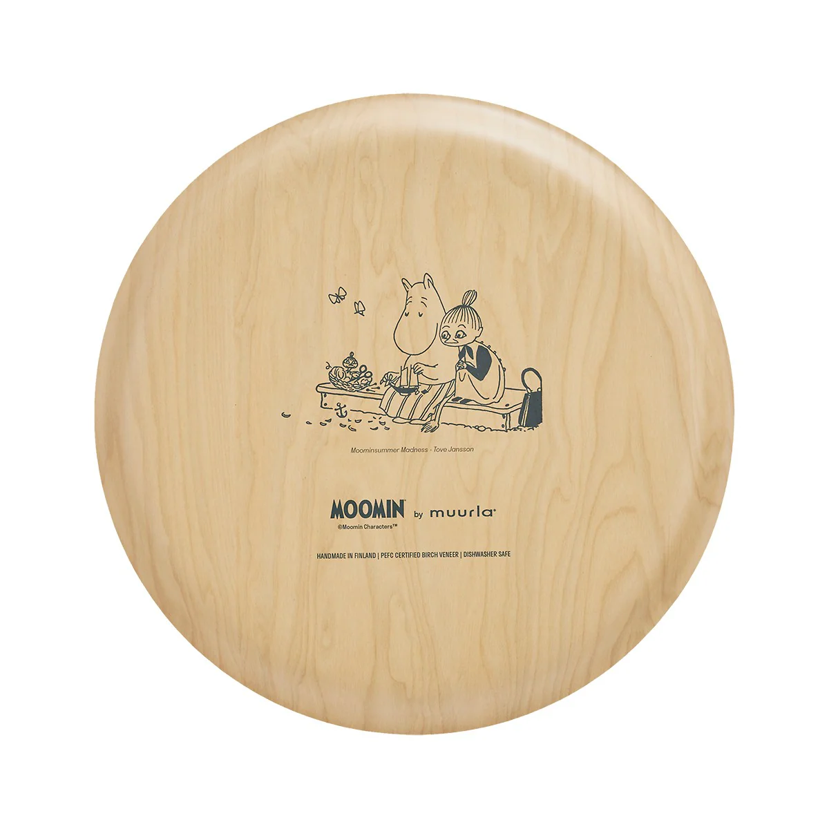 Muurla Moomin Summer Night Black / Pink / Yellow Round Tray - Image 3