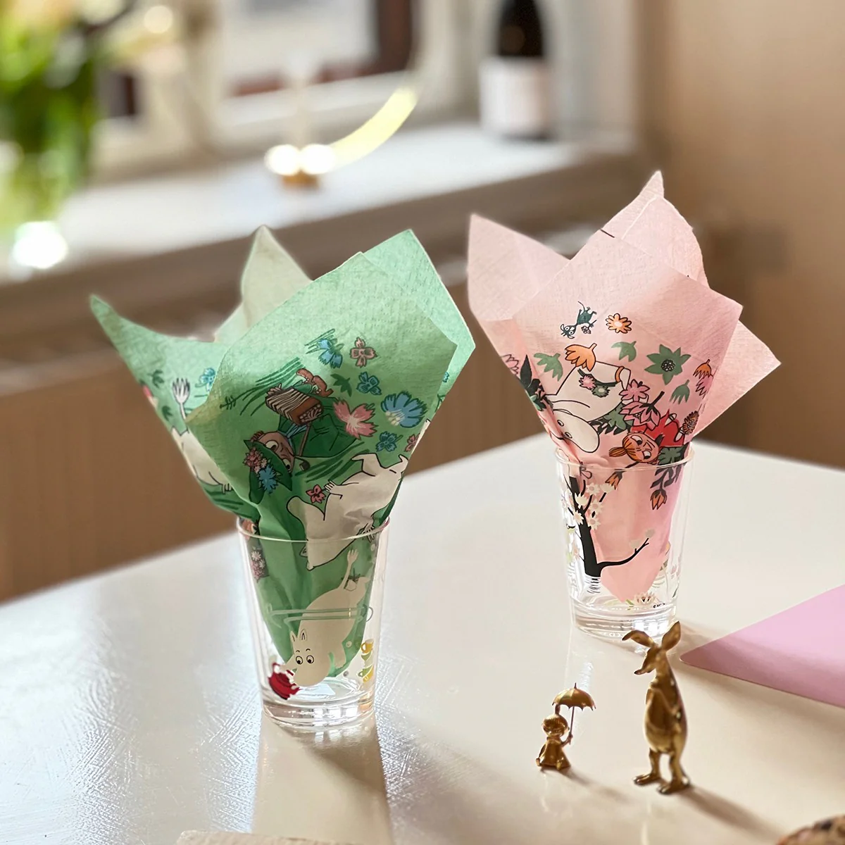 Moomintroll and Snufkin Green Lunch Napkins - Image 3