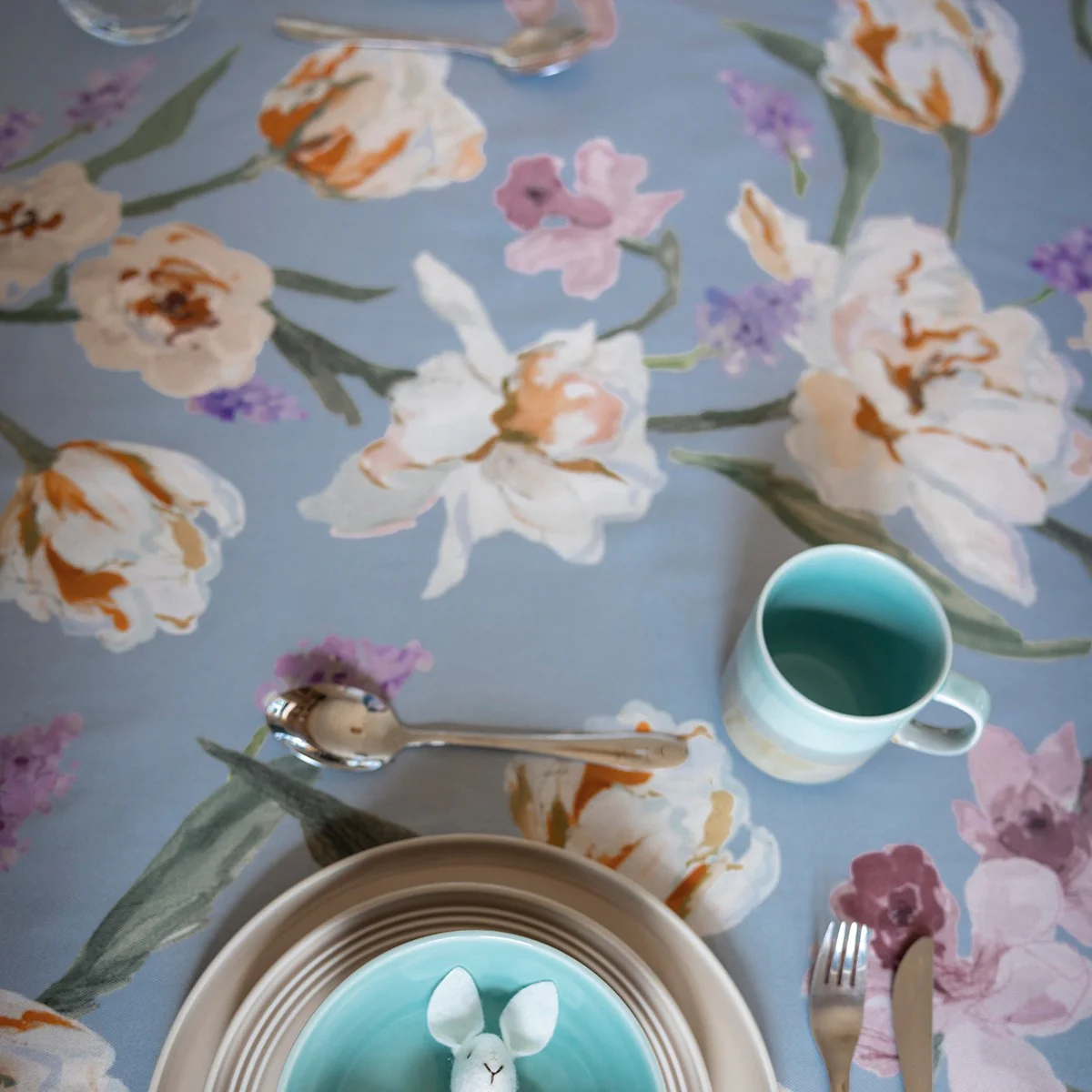 Pentik Helmililja Light Blue Cotton Fabric - Image 4