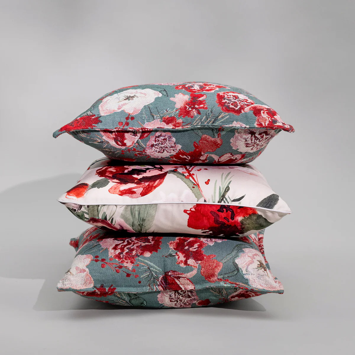 Pentik Kimara Green / Red Tapestry Throw Pillow - Image 3