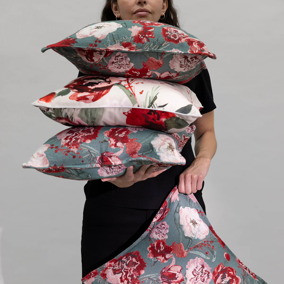 Pentik Kimara Red / Green / Multi Throw Pillow - Image 3