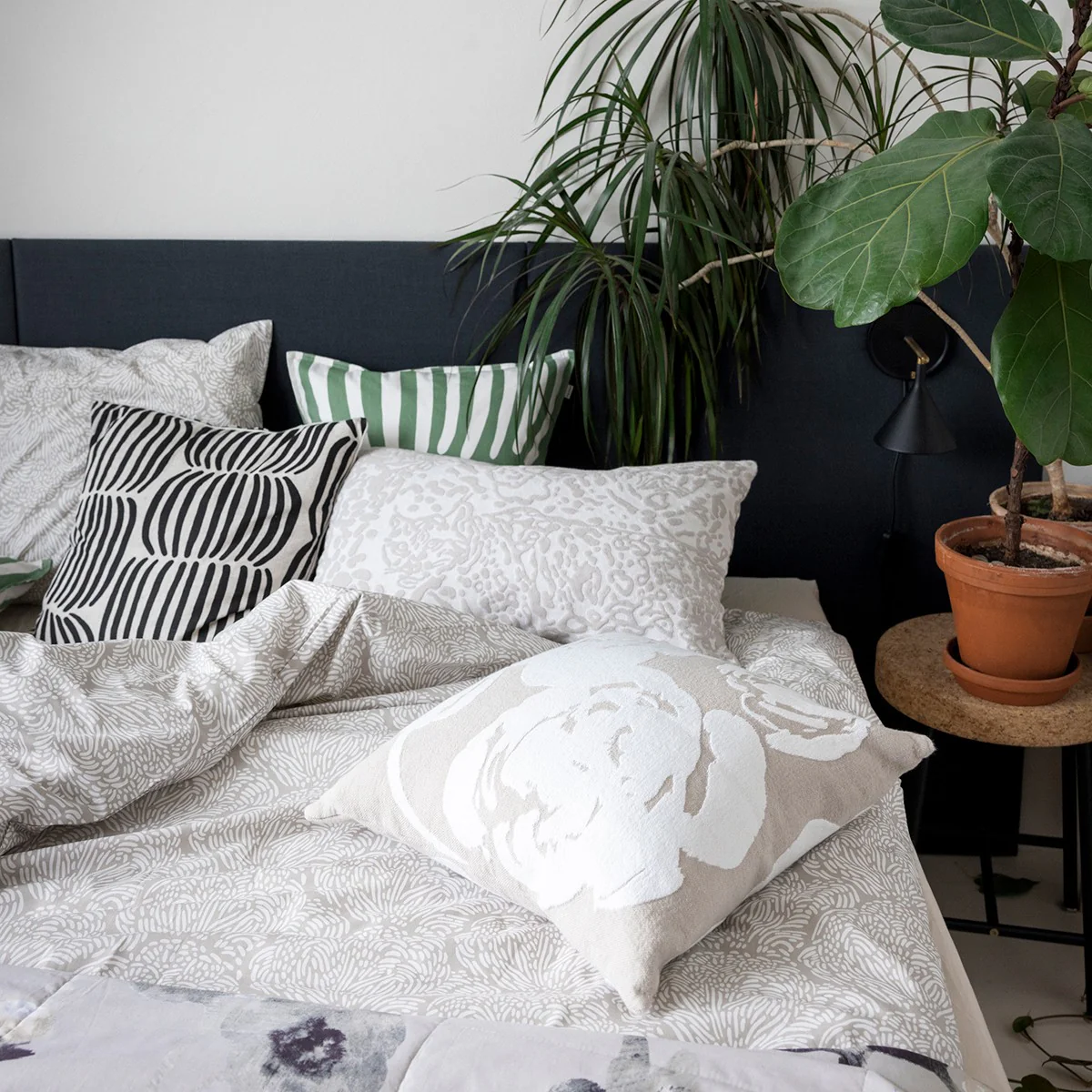 Pentik Lilia Beige / White Throw Pillow - Image 3