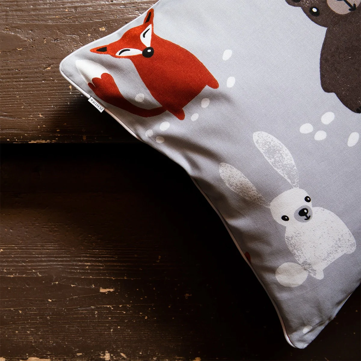 Pentik Metsanvaki Grey / Orange / Brown Throw Pillow - Image 3