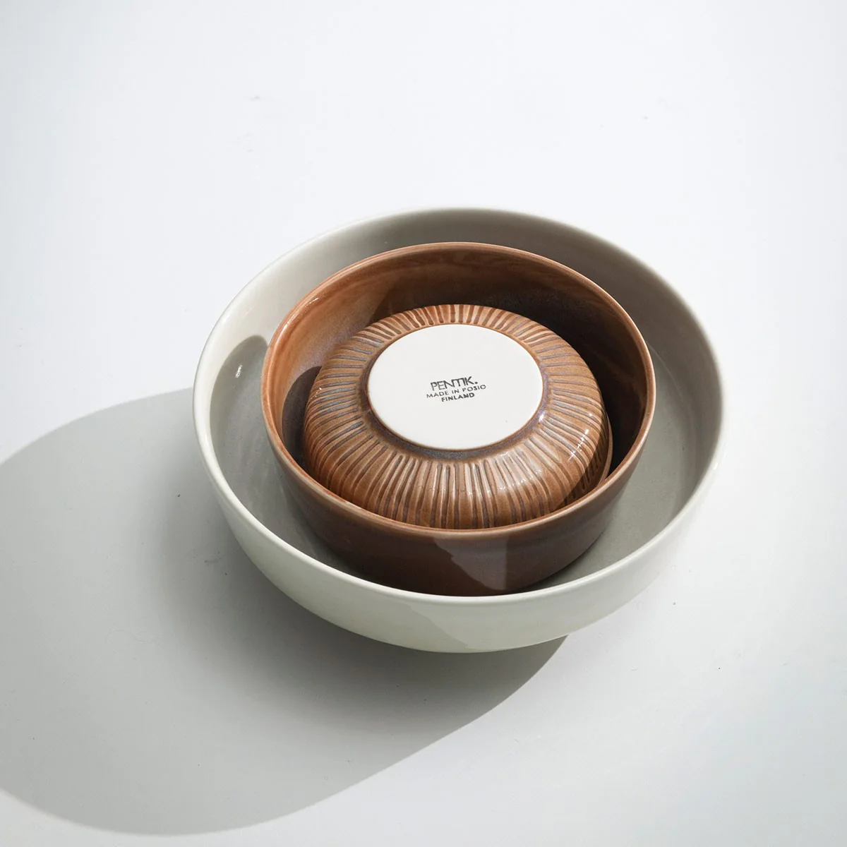 Pentik Tuntu Ivory White Pasta Bowl - Image 2