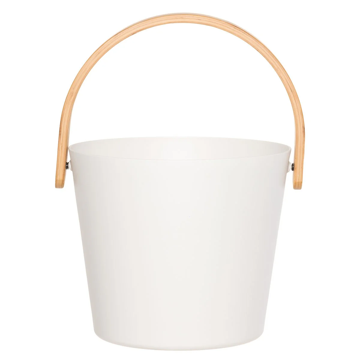 Rento Aluminum / Bamboo White Sauna Pail & Ladle Set - Image 6