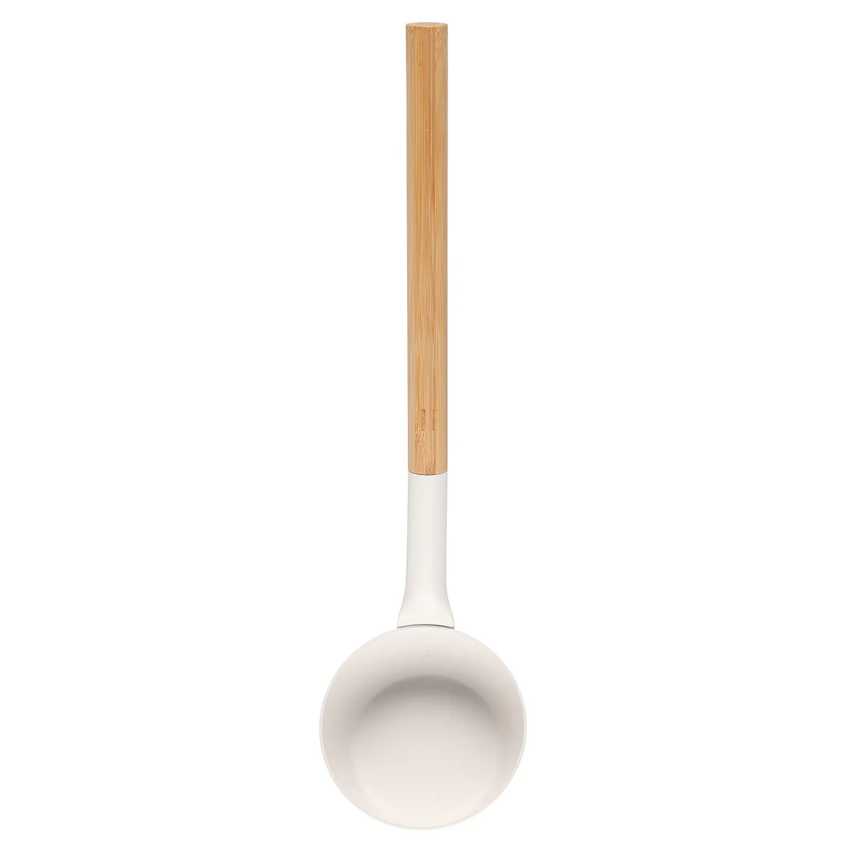Rento Aluminum / Bamboo White Sauna Ladle - Image 5