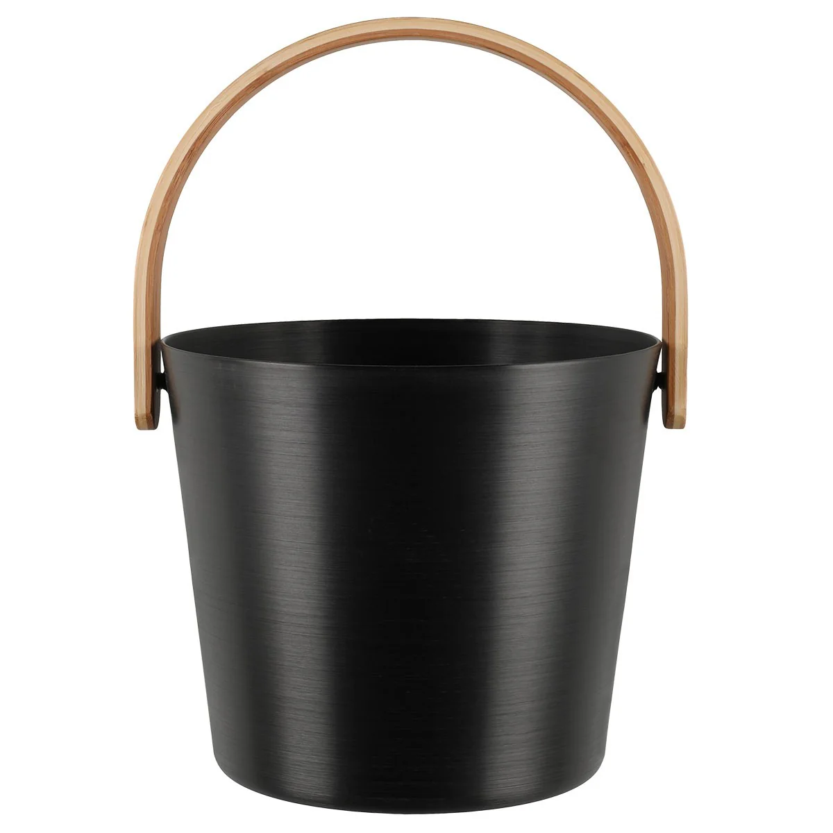 Rento Aluminum / Bamboo Black Sauna Pail & Ladle Set - Image 4