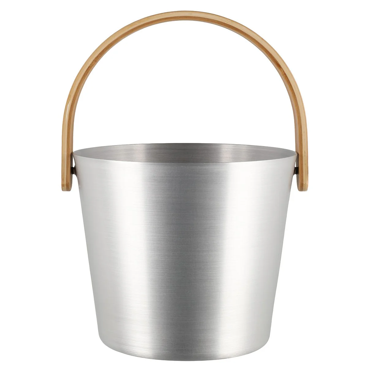 Rento Aluminum / Bamboo Silver Sauna Pail & Ladle Set - Image 6
