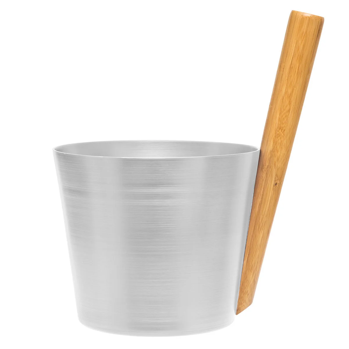 Rento Aluminum / Bamboo Silver Sauna Bucket & Ladle Set - Image 6