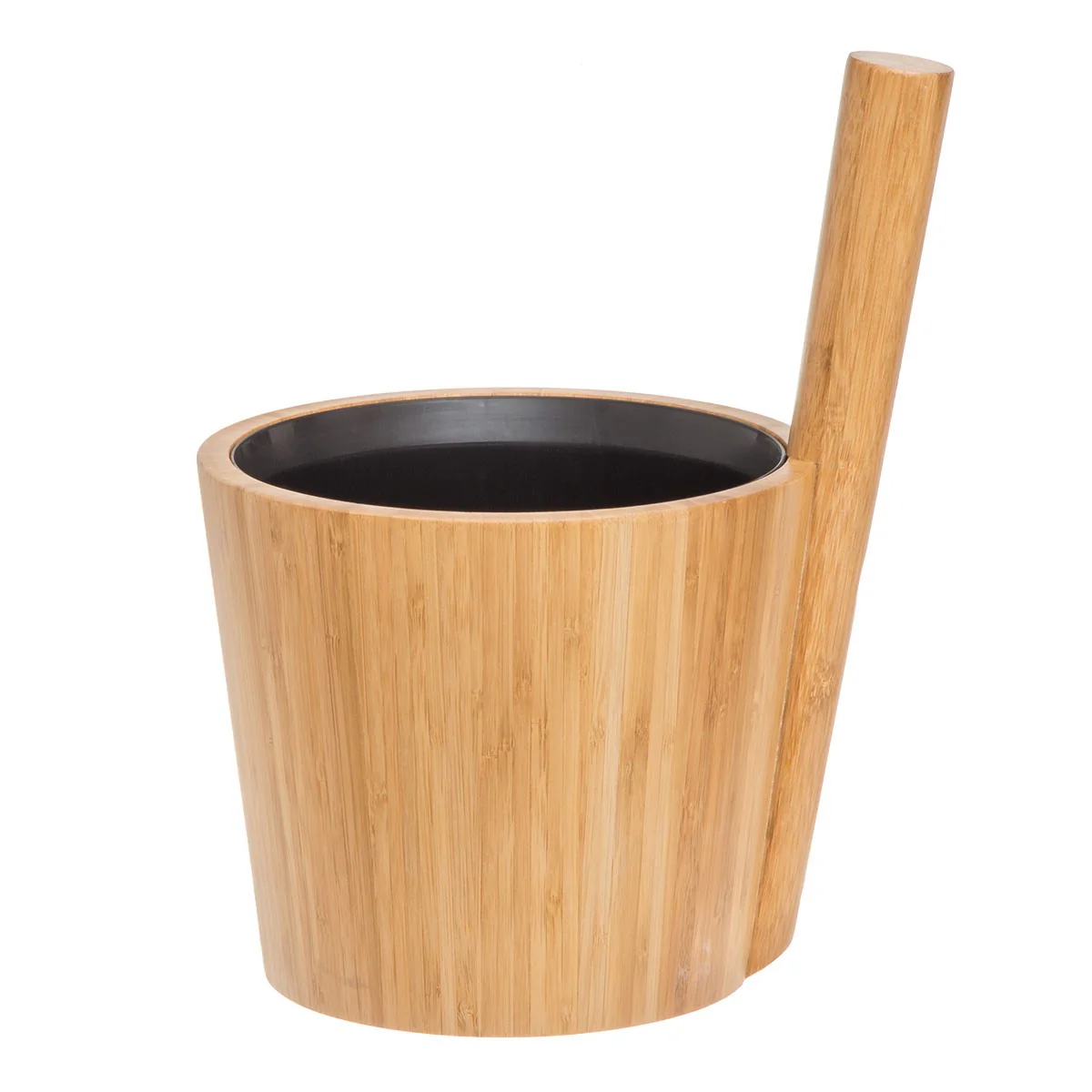 Rento Bamboo / Black Sauna Bucket & Ladle Set - Image 4
