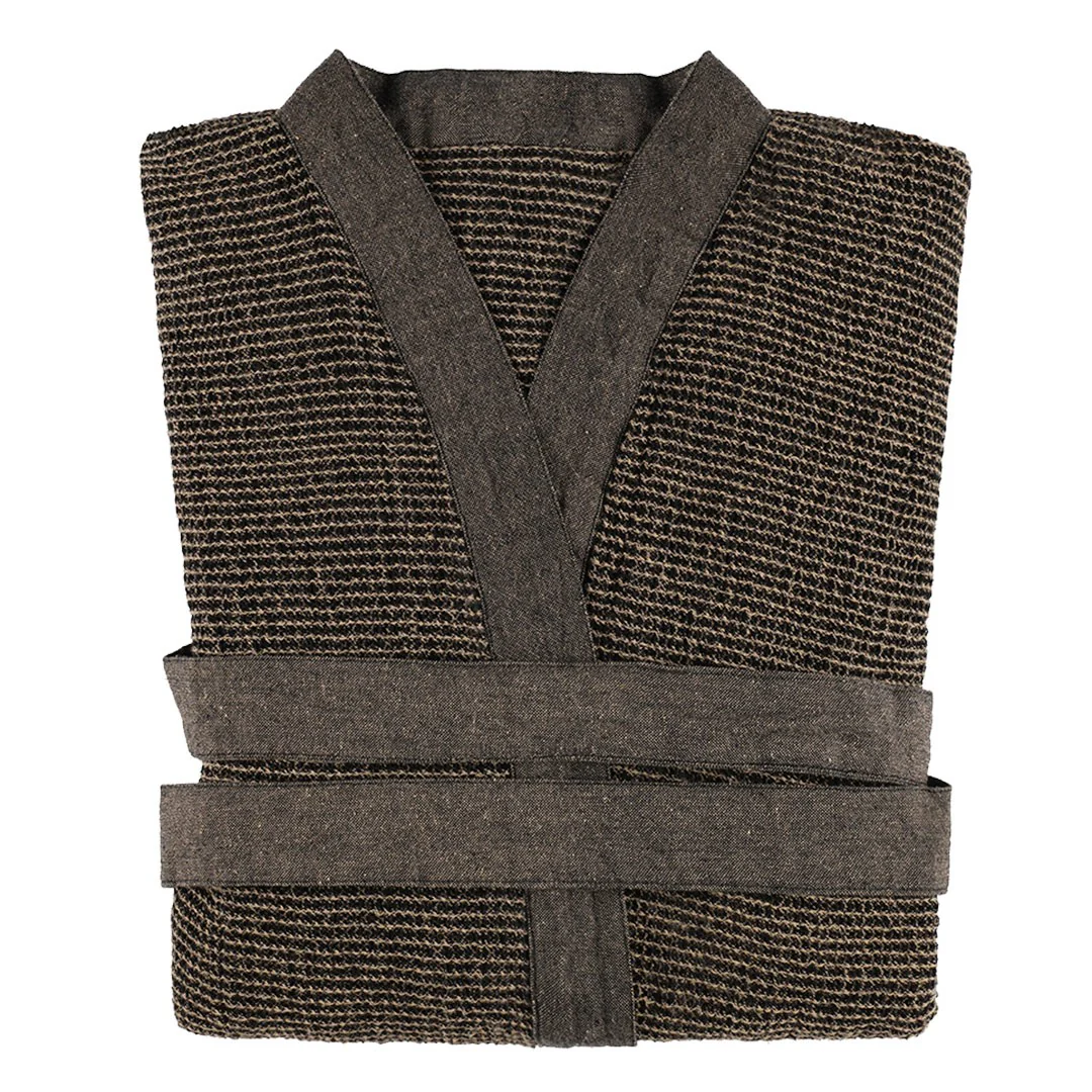 Rento Kenno Brown / Black Bathrobe - Image 5
