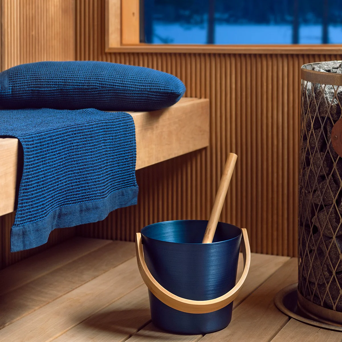 Rento Kenno Blue / Black Sauna Pillow - Image 3