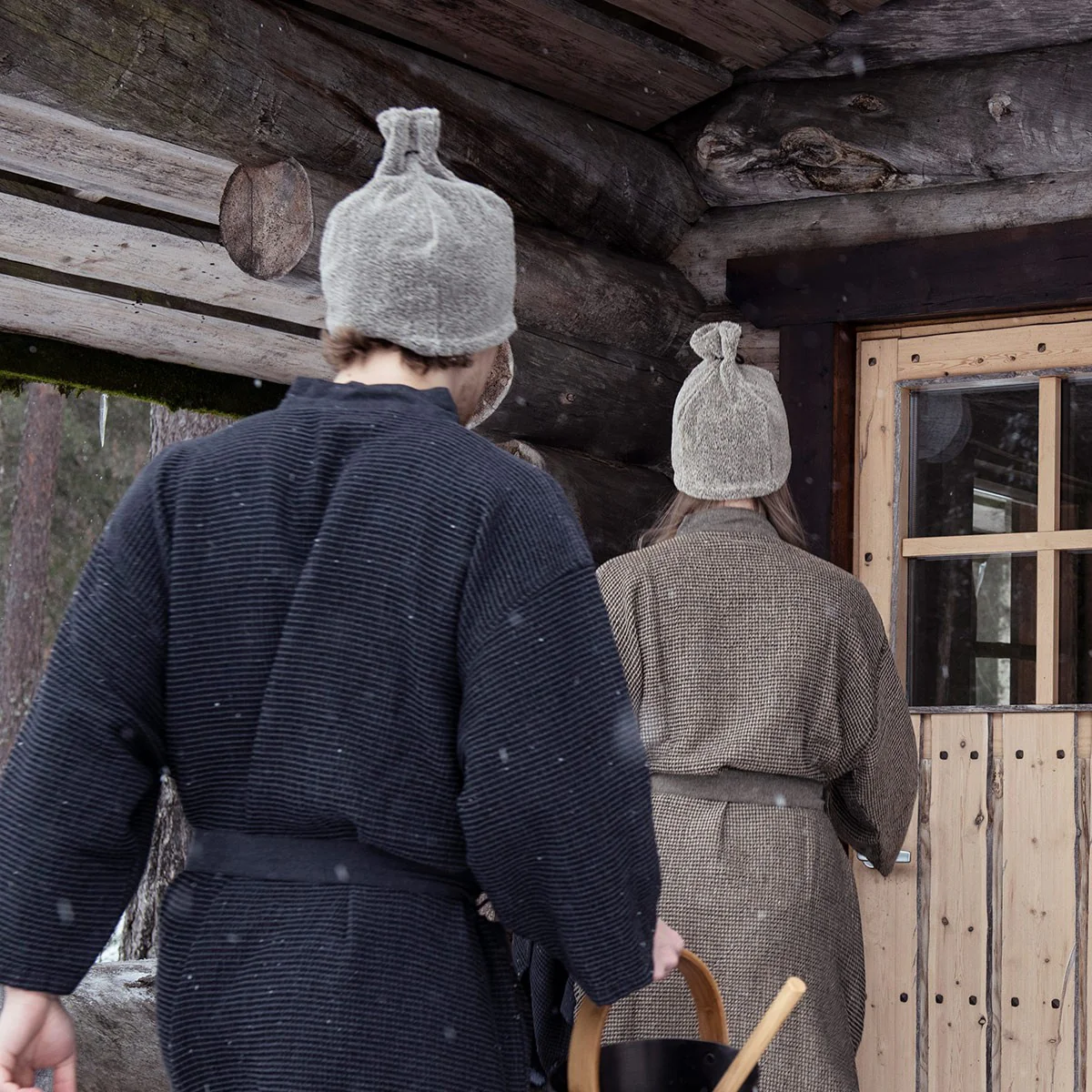 Rento Terry / Linen Beige Sauna Hat - Image 3