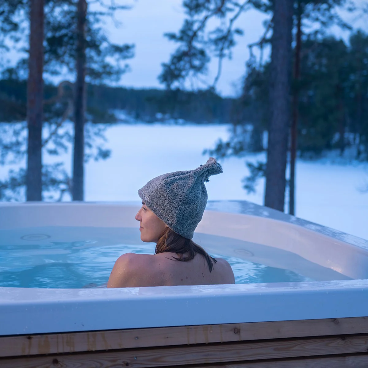 Rento Terry / Linen Beige Sauna Hat - Image 4
